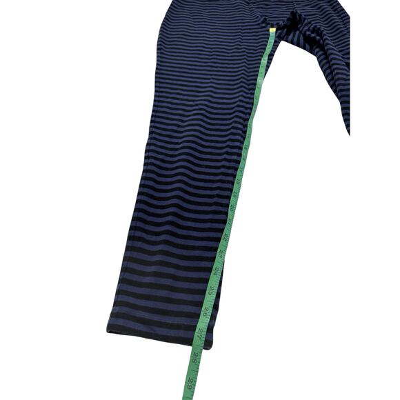 LOVE HANNA ANDERSSON Blue Black Stripe Cotton Stretch Leggings Size Large Lounge - Picture 6 of 6